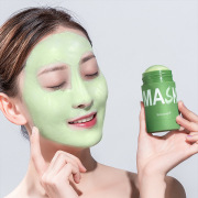 Green Tea Solid Mask Deep Cleansing Oil Control Eggplant Repair Acne Blackhead Moisturizing Fine Pores Female Mud Mask Product #9378