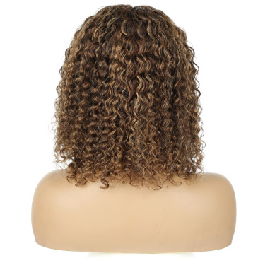 13*6 lace curly bobo human hair wigs #9361