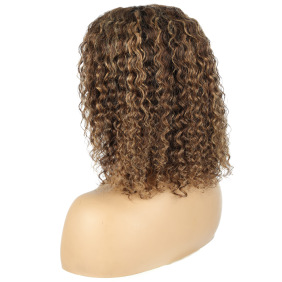 5*5 lace curly bobo human hair wigs #9360