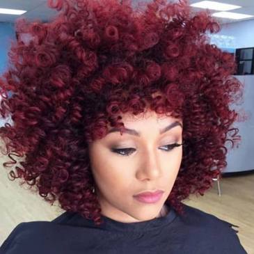 Wine red Afro wig #9206